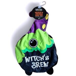 Witchs Brew Squeak Crinkle Dog Toy Halloween Plush Stocking Stuffer Christmas
